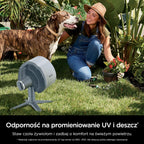 Shark FlexBreeze TableMate Wentylator bezprzewodowy wewnętrzno-zewnętrzny, do 24 godz. pracy, wydajne chłodzenie, zasięg 20 m, cichy, 5 szybkości, oscylacja, zdalne sterowanie, zimowa mgła, FA150EU